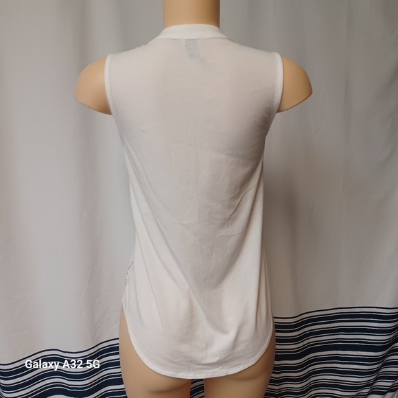 Anne Klein White Sleeveless Tie Front Tank Top Blusse Size S Offer Are Welcome - Picture 5 of 12